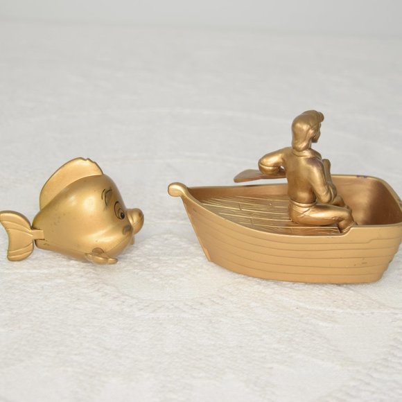 Vintage Disney Little Mermaid Gold McD's Happy Meal Toy Prince Eric Flounder Lot - Picture 3 of 13